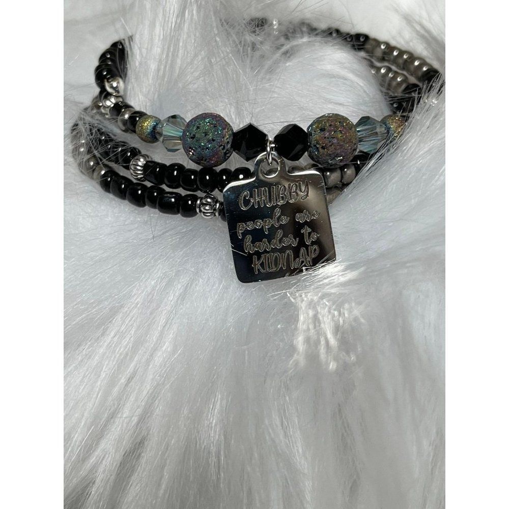 Handmade beaded wrap bracelet/ seed bead bracelet/ memory wire bracelet/‎ charm